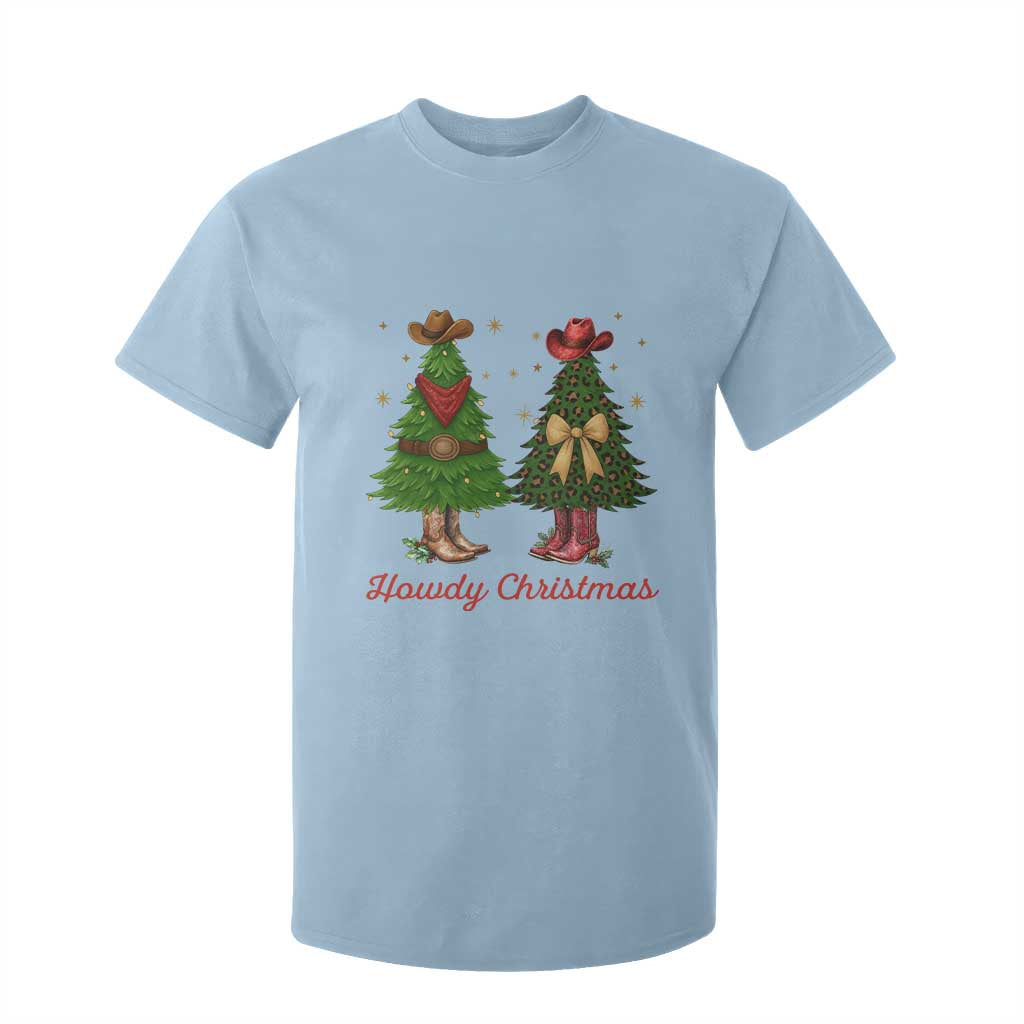 Howdy Christmas T Shirt For Kid Cowboy Western Country Xmas TS14 Light Blue Print Your Wear