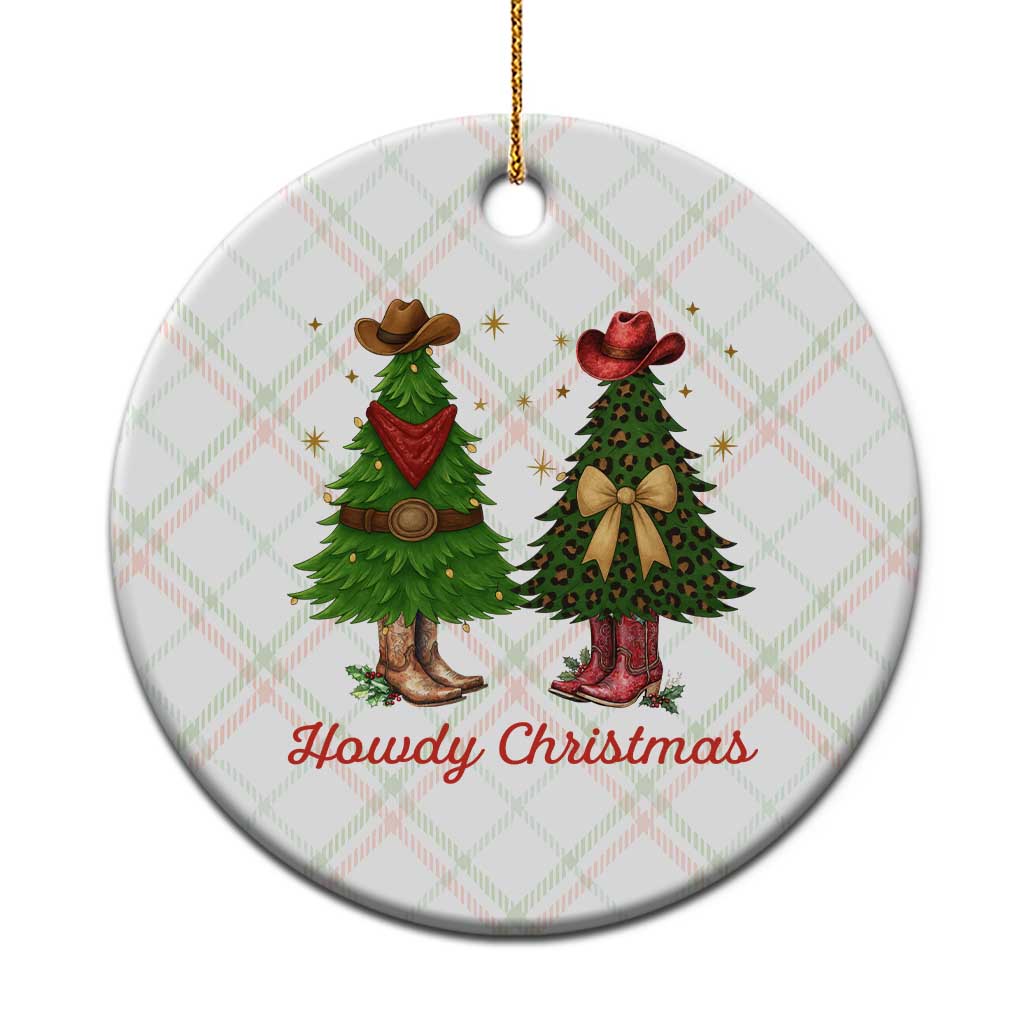 Howdy Christmas Ceramic Ornament Cowboy Western Country Xmas TS14 1pc Christmas Plaid Print Your Wear