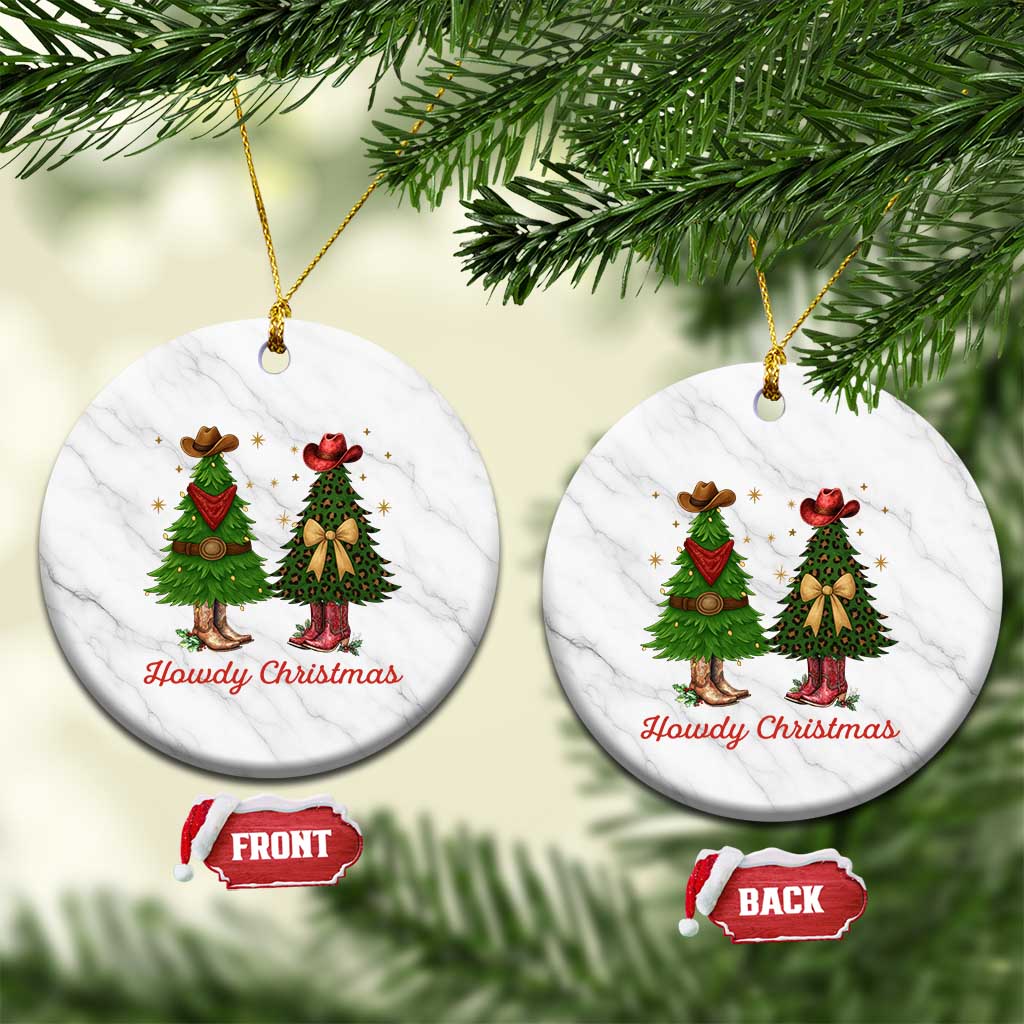 Howdy Christmas Ceramic Ornament Cowboy Western Country Xmas TS14 1pc White Marble Print Your Wear