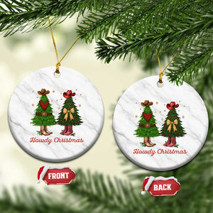 Howdy Christmas Ceramic Ornament Cowboy Western Country Xmas TS14 1pc White Marble Print Your Wear