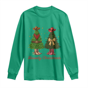 Howdy Christmas Long Sleeve Shirt Cowboy Western Country Xmas TS14 Irish Green Print Your Wear