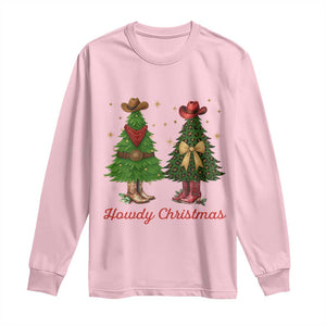 Howdy Christmas Long Sleeve Shirt Cowboy Western Country Xmas TS14 Light Pink Print Your Wear