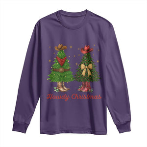 Howdy Christmas Long Sleeve Shirt Cowboy Western Country Xmas TS14 Purple Print Your Wear