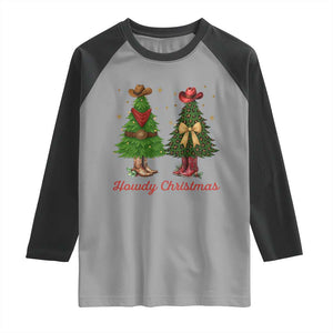 Howdy Christmas Raglan Shirt Cowboy Western Country Xmas TS14 Sport Gray Black Print Your Wear