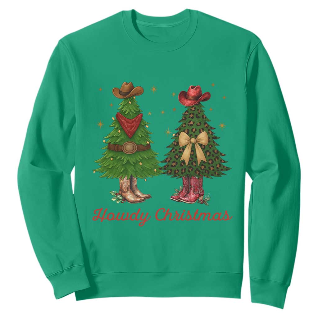 Howdy Christmas Sweatshirt Cowboy Western Country Xmas TS14 Irish Green Print Your Wear
