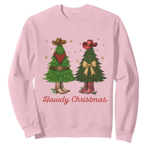 Howdy Christmas Sweatshirt Cowboy Western Country Xmas TS14 Light Pink Print Your Wear