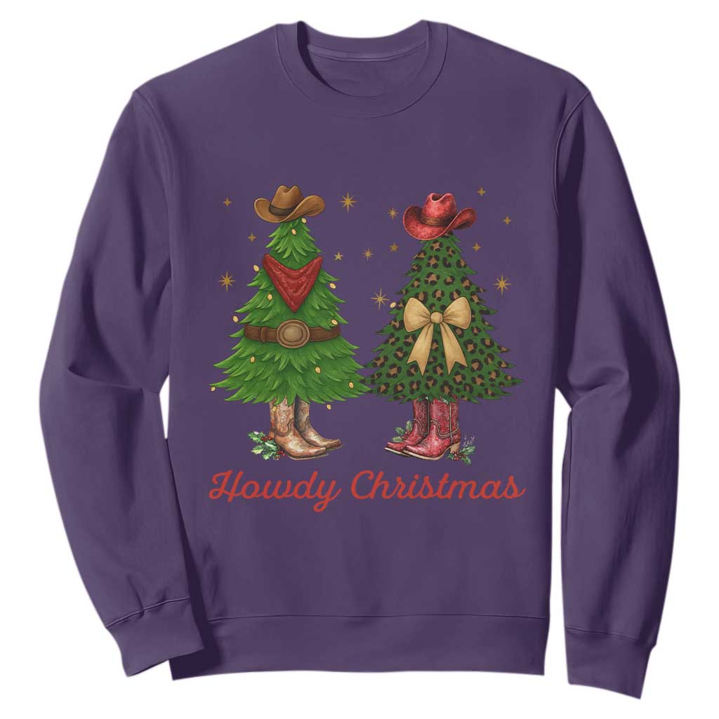 Howdy Christmas Sweatshirt Cowboy Western Country Xmas TS14 Purple Print Your Wear