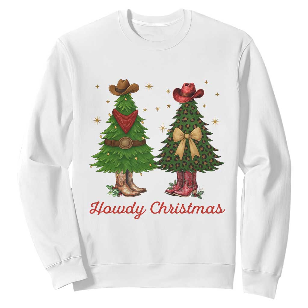 Howdy Christmas Sweatshirt Cowboy Western Country Xmas TS14 White Print Your Wear