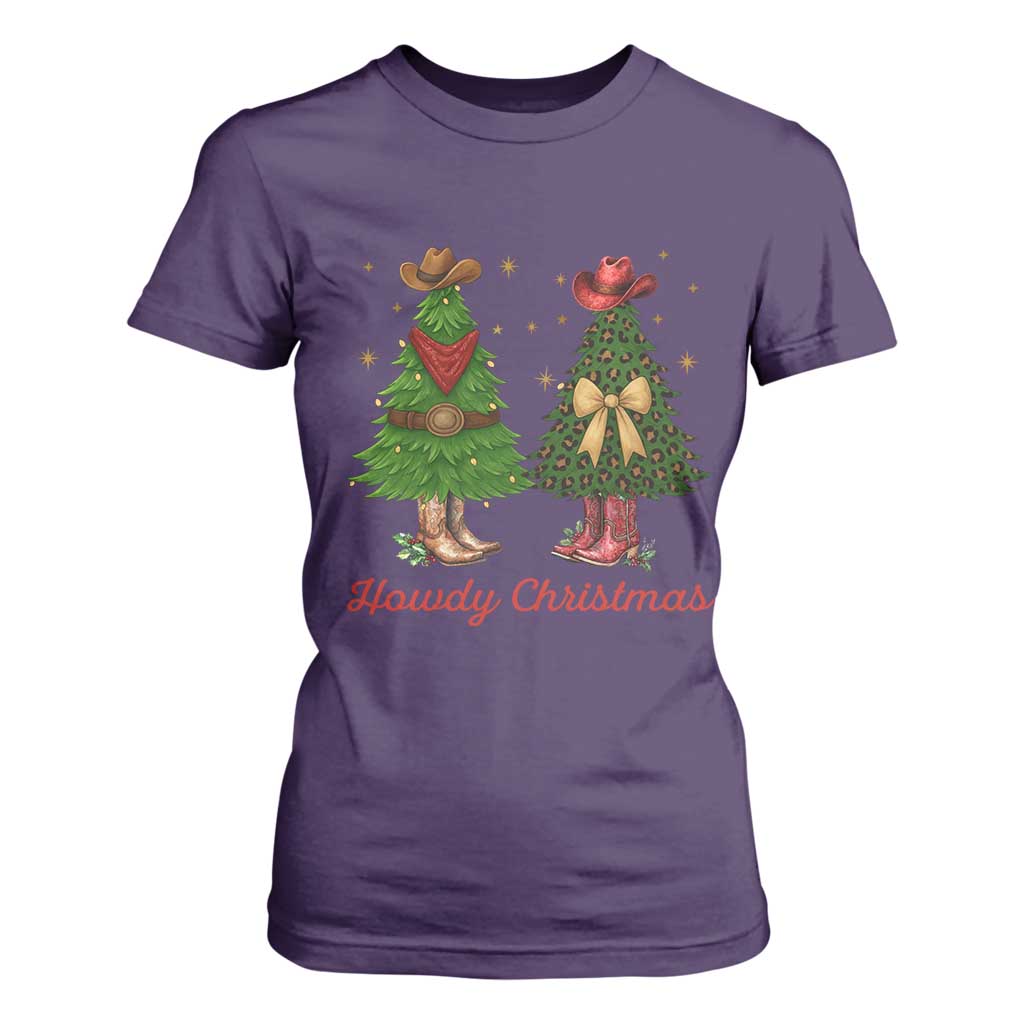 Howdy Christmas T Shirt For Women Cowboy Western Country Xmas TS14 Purple Print Your Wear