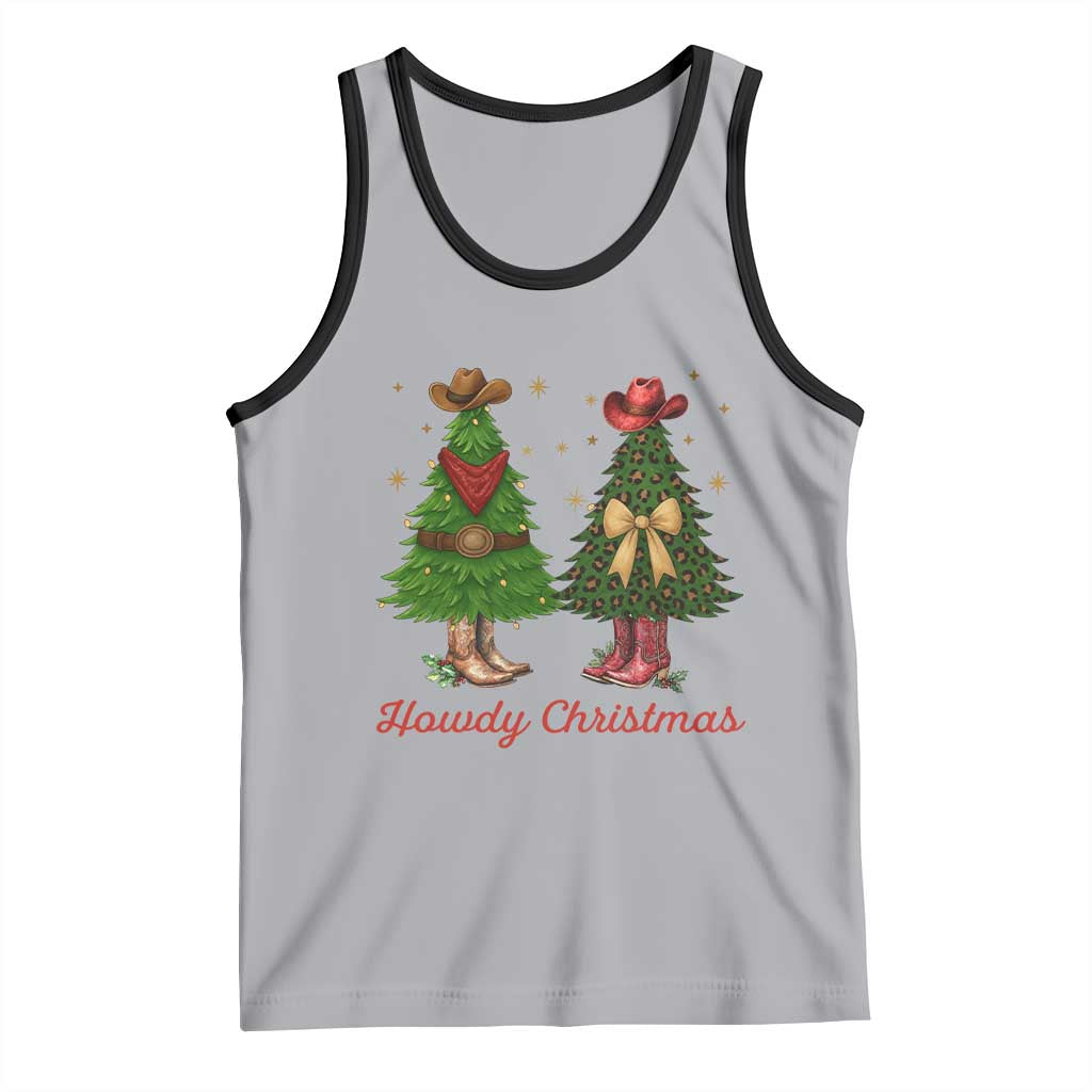 Howdy Christmas Tank Top Cowboy Western Country Xmas TS14 Athletic Heather Black Print Your Wear