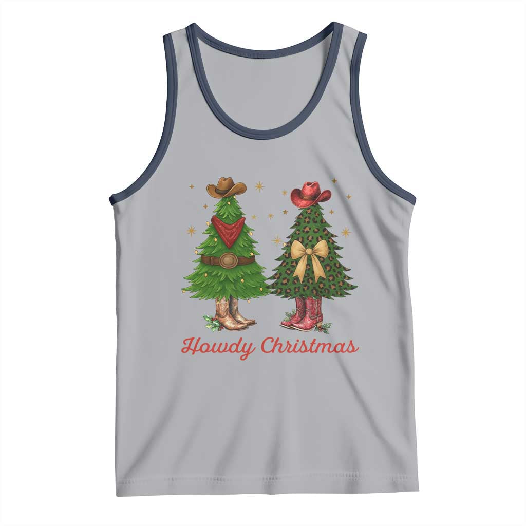 Howdy Christmas Tank Top Cowboy Western Country Xmas TS14 Athletic Heather Navy Print Your Wear