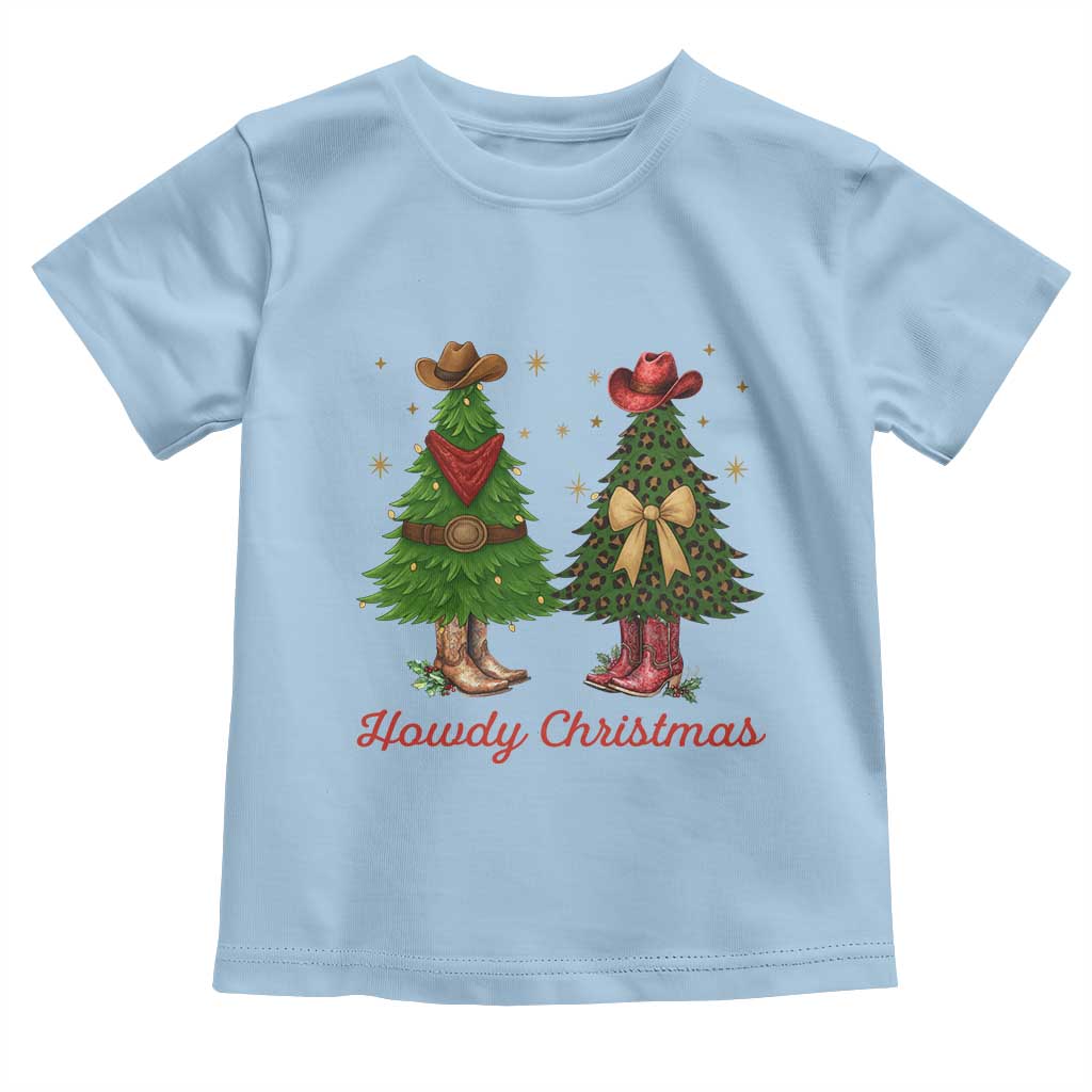 Howdy Christmas Toddler T Shirt Cowboy Western Country Xmas TS14 Light Blue Print Your Wear