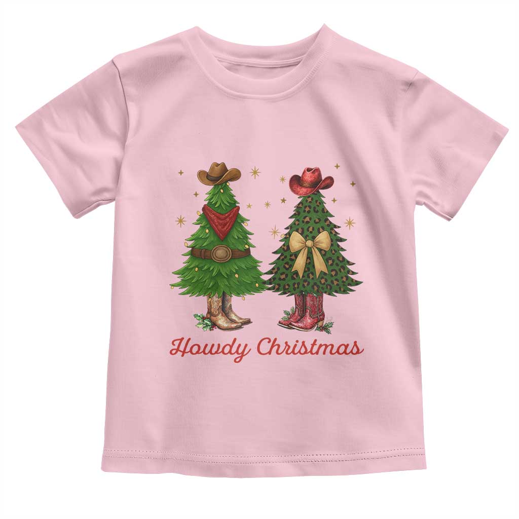 Howdy Christmas Toddler T Shirt Cowboy Western Country Xmas TS14 Light Pink Print Your Wear