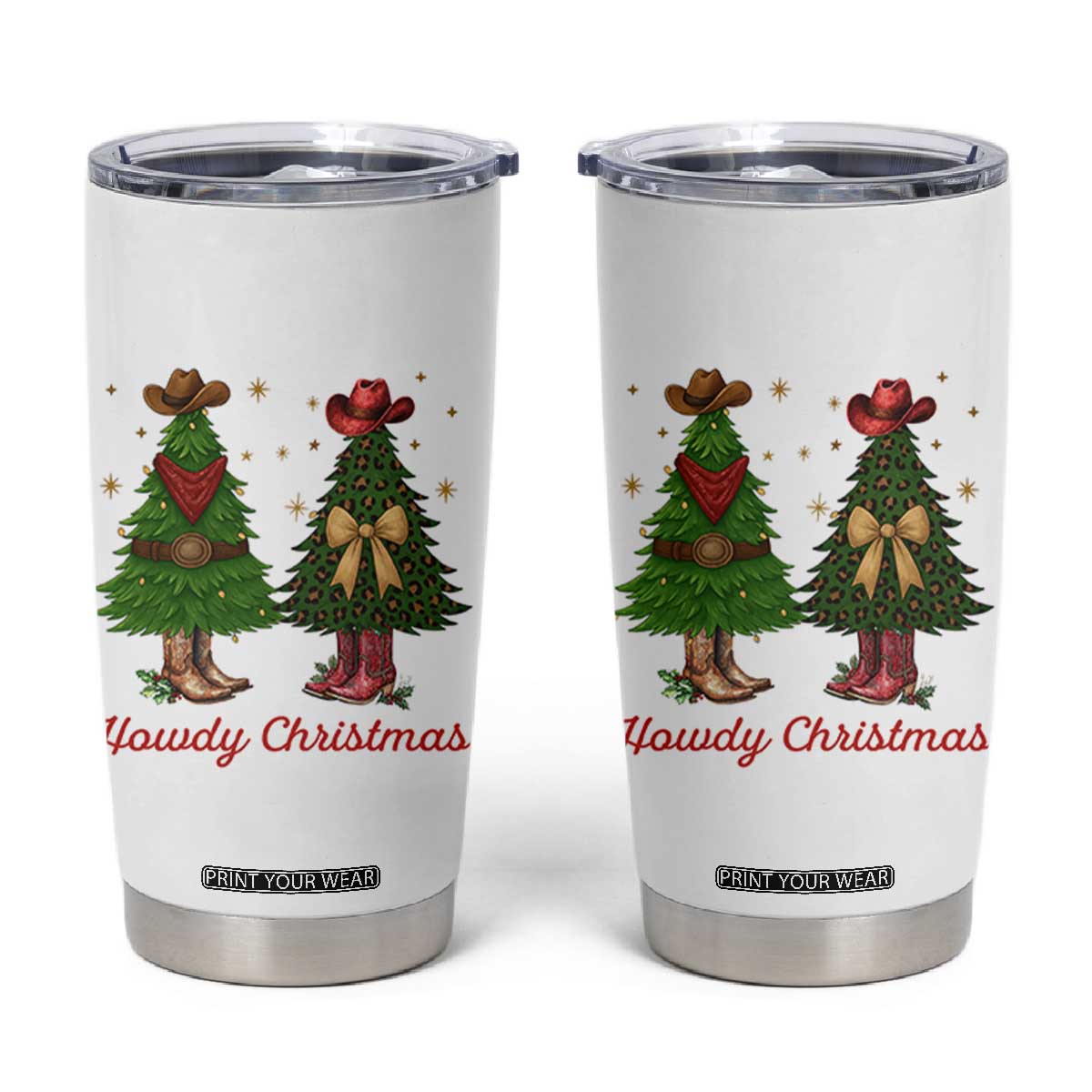Howdy Christmas Tumbler Cup Cowboy Western Country Xmas TS14 White Print Your Wear