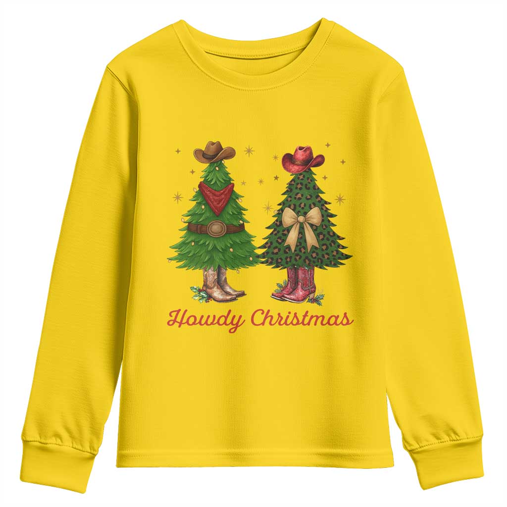 Howdy Christmas Youth Sweatshirt Cowboy Western Country Xmas TS14 Daisy Print Your Wear