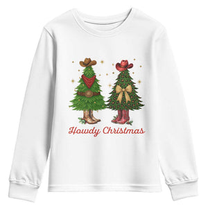 Howdy Christmas Youth Sweatshirt Cowboy Western Country Xmas TS14 White Print Your Wear
