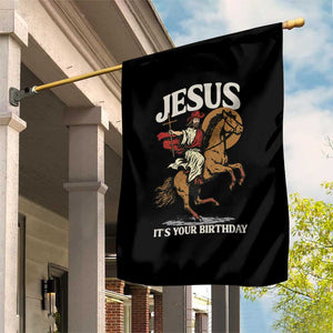 Funny Cowboy Jesus Christmas Garden Flag It Is Your Birthday TS14 Print Your Wear