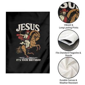 Funny Cowboy Jesus Christmas Garden Flag It Is Your Birthday TS14 Print Your Wear