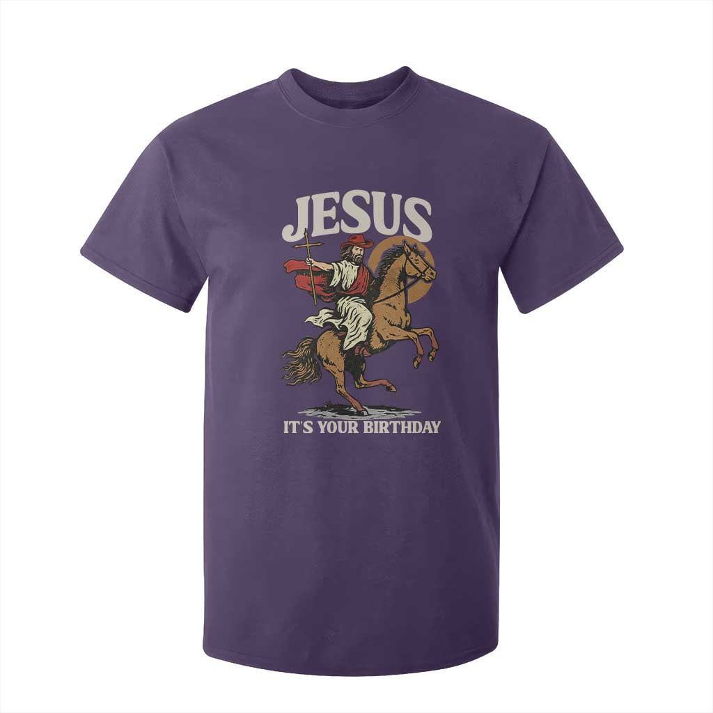 Funny Cowboy Jesus Christmas T Shirt For Kid It Is Your Birthday TS14 Purple Print Your Wear