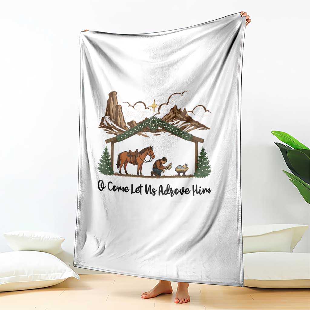 Nativity Scene Christmas Throw Blanket Cowboy Bible Scripture Verse Western TS14 Print Your Wear