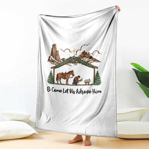 Nativity Scene Christmas Throw Blanket Cowboy Bible Scripture Verse Western TS14 Print Your Wear