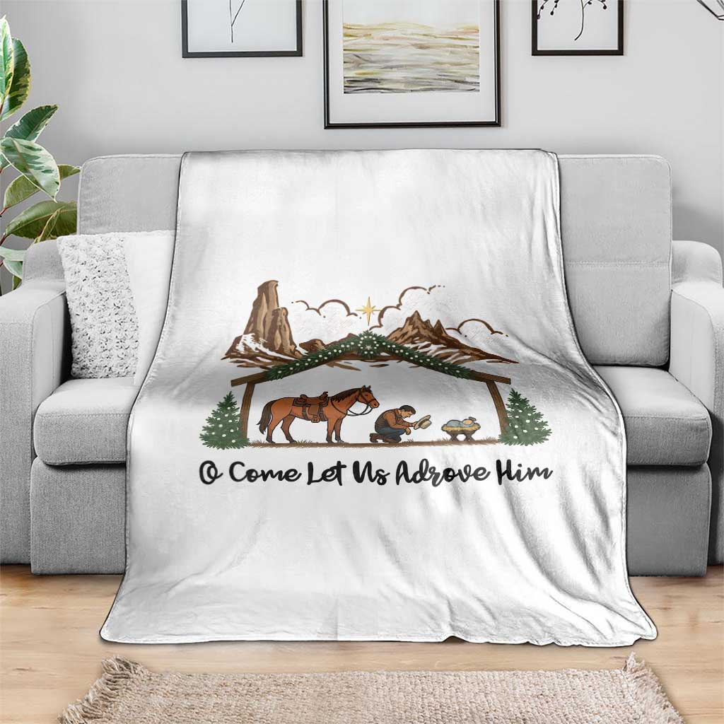 Nativity Scene Christmas Throw Blanket Cowboy Bible Scripture Verse Western TS14 Print Your Wear