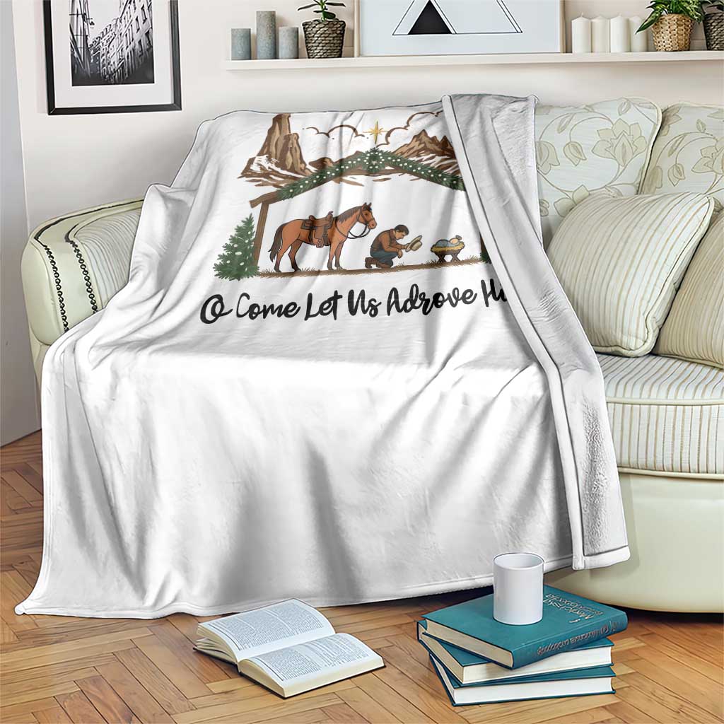Nativity Scene Christmas Throw Blanket Cowboy Bible Scripture Verse Western TS14 Print Your Wear