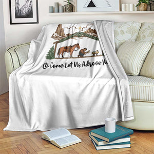 Nativity Scene Christmas Throw Blanket Cowboy Bible Scripture Verse Western TS14 Print Your Wear