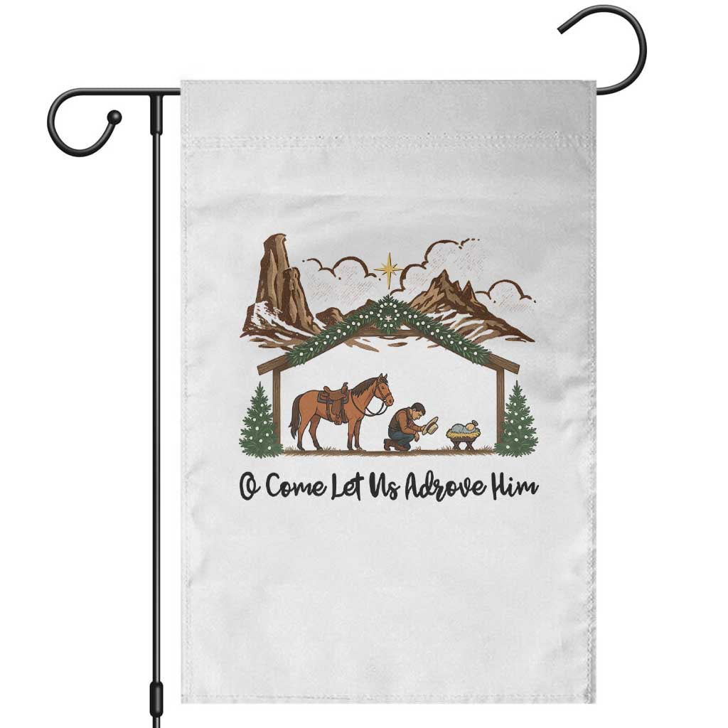 Nativity Scene Christmas Garden Flag Cowboy Bible Scripture Verse Western TS14 White Print Your Wear