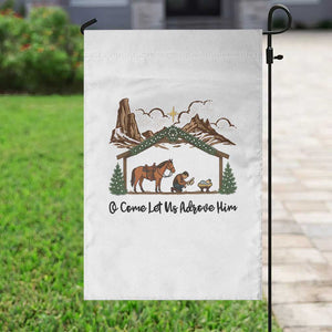 Nativity Scene Christmas Garden Flag Cowboy Bible Scripture Verse Western TS14 Print Your Wear