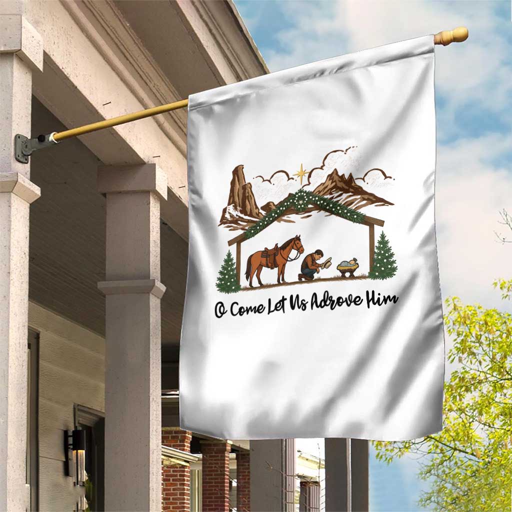 Nativity Scene Christmas Garden Flag Cowboy Bible Scripture Verse Western TS14 Print Your Wear