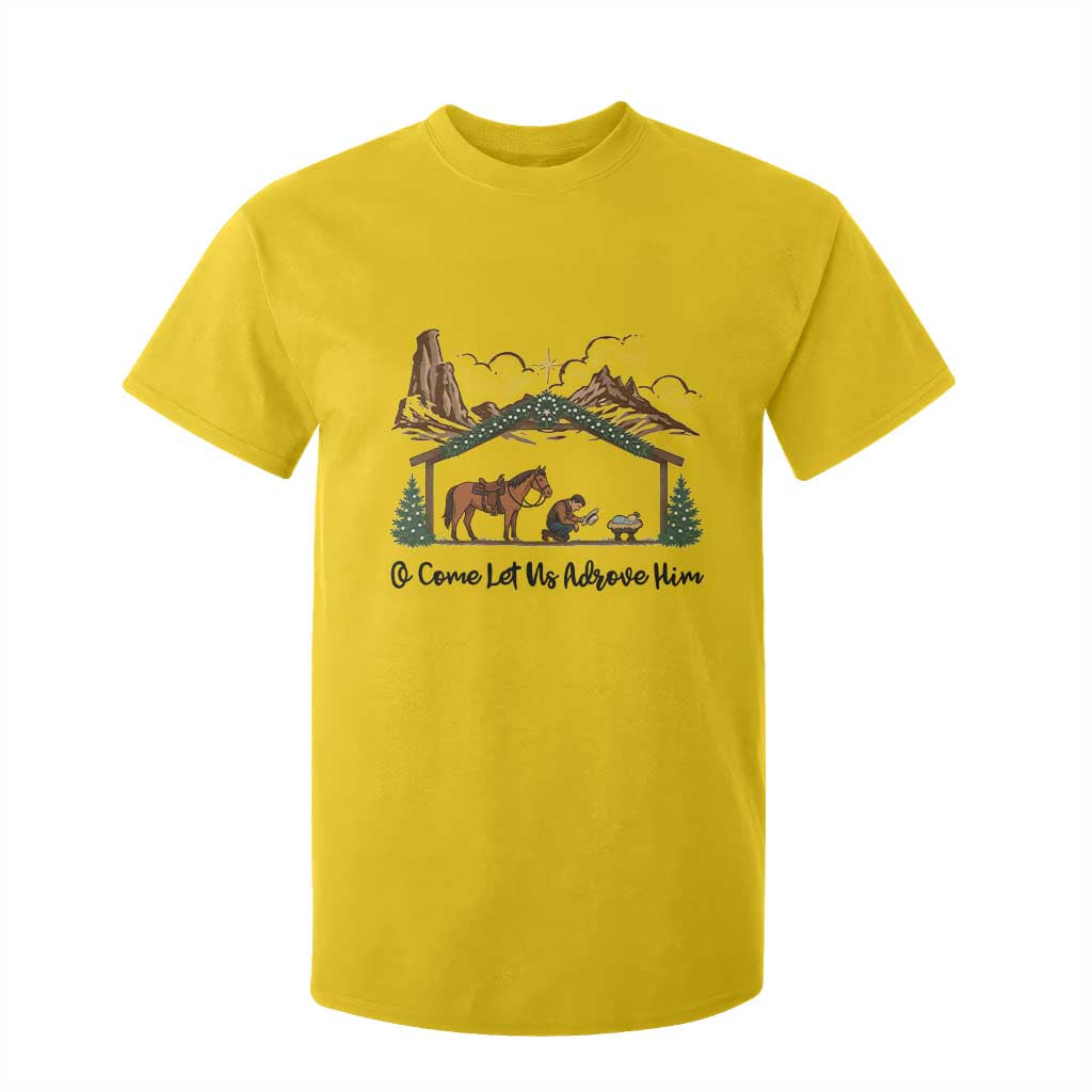 Nativity Scene Christmas T Shirt For Kid Cowboy Bible Scripture Verse Western TS14 Daisy Print Your Wear
