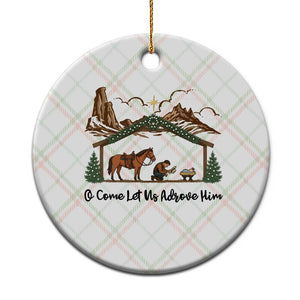 Nativity Scene Christmas Ceramic Ornament Cowboy Bible Scripture Verse Western TS14 1pc Christmas Plaid Print Your Wear