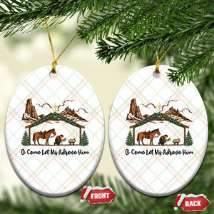 Nativity Scene Christmas Ceramic Ornament Cowboy Bible Scripture Verse Western TS14 Print Your Wear