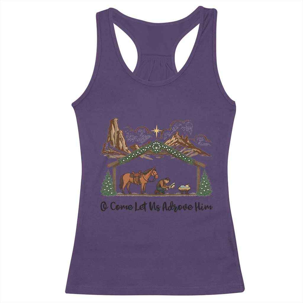 Nativity Scene Christmas Racerback Tank Top Cowboy Bible Scripture Verse Western TS14 Purple Print Your Wear
