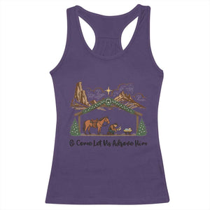 Nativity Scene Christmas Racerback Tank Top Cowboy Bible Scripture Verse Western TS14 Purple Print Your Wear
