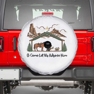 Nativity Scene Christmas Spare Tire Cover Cowboy Bible Scripture Verse Western TS14 White Print Your Wear