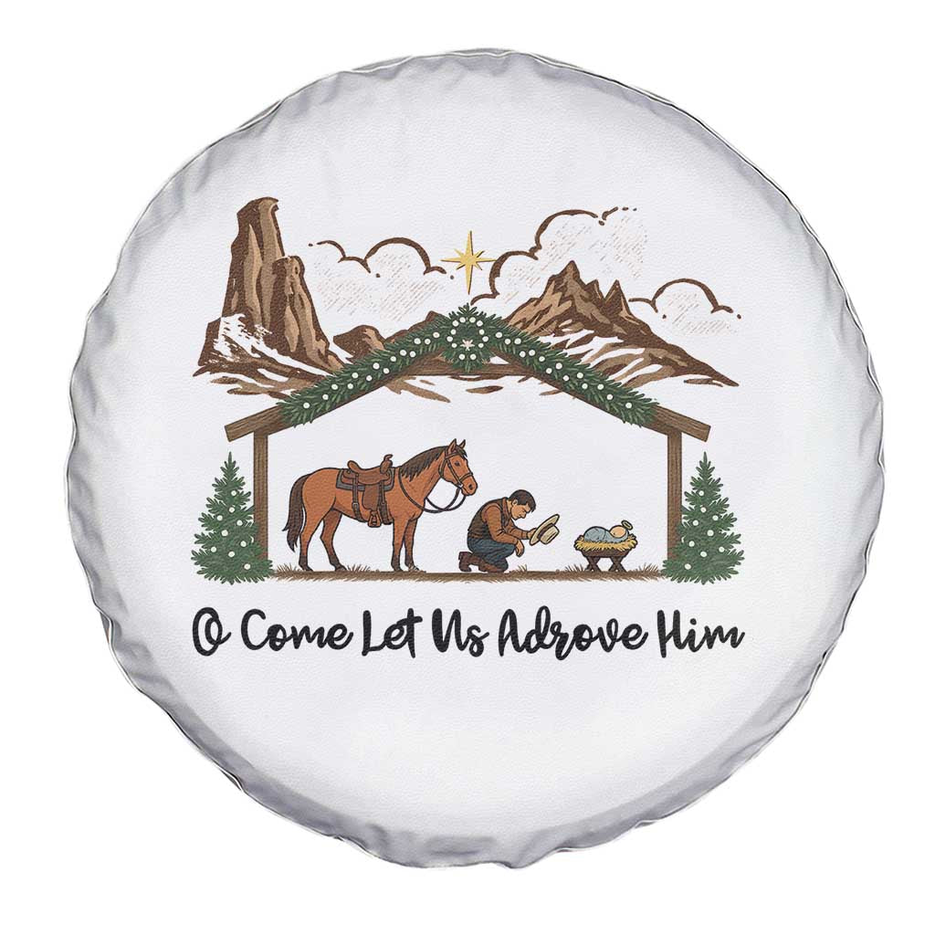 Nativity Scene Christmas Spare Tire Cover Cowboy Bible Scripture Verse Western TS14 Print Your Wear