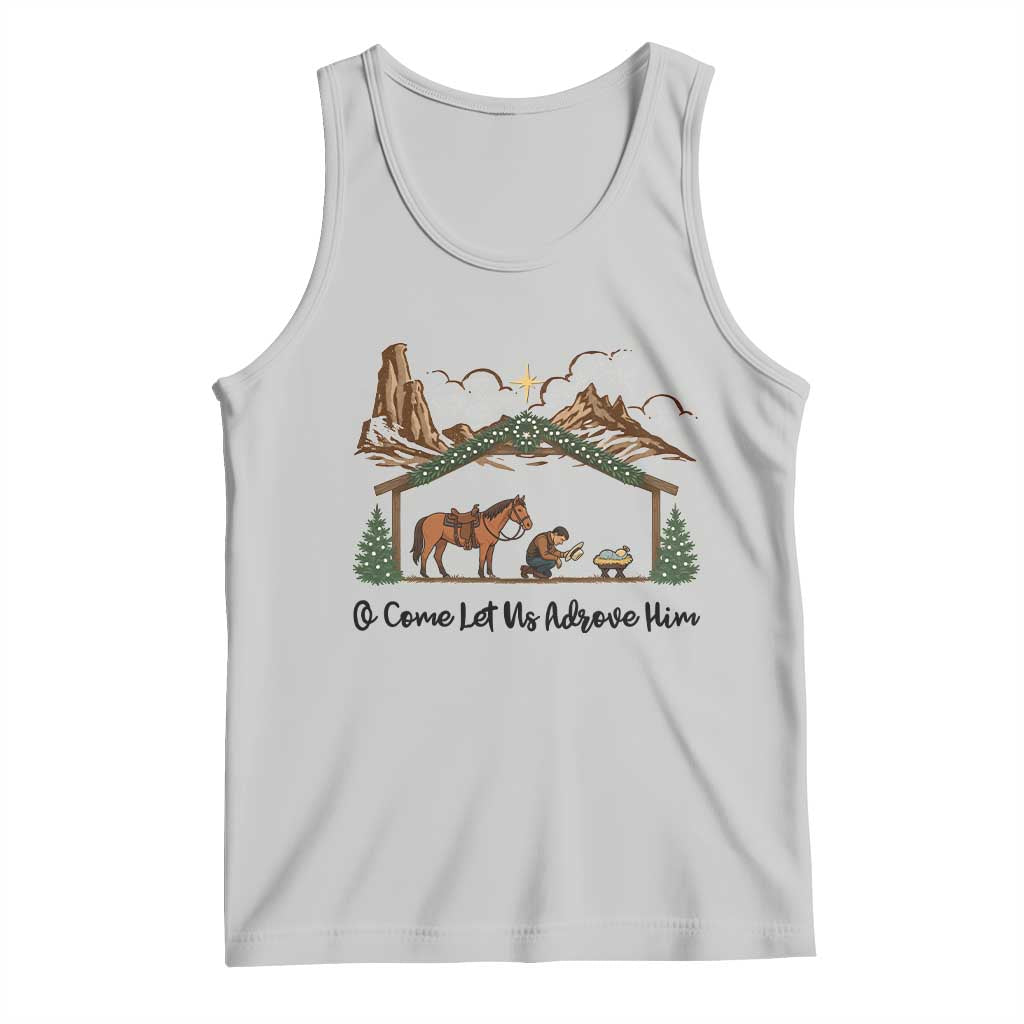 Nativity Scene Christmas Tank Top Cowboy Bible Scripture Verse Western TS14 Ash Print Your Wear