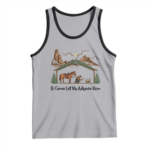Nativity Scene Christmas Tank Top Cowboy Bible Scripture Verse Western TS14 Athletic Heather Black Print Your Wear