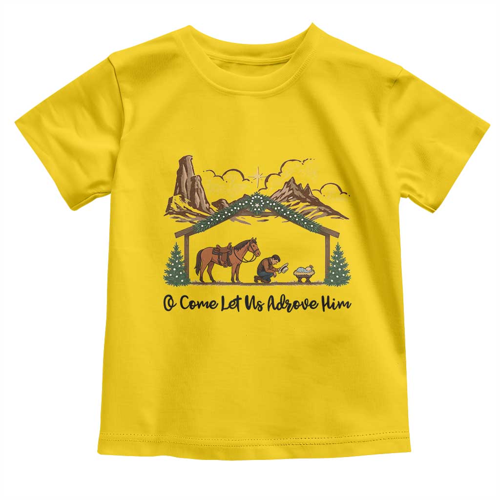 Nativity Scene Christmas Toddler T Shirt Cowboy Bible Scripture Verse Western TS14 Daisy Print Your Wear