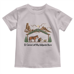 Nativity Scene Christmas Toddler T Shirt Cowboy Bible Scripture Verse Western TS14 Ice Gray Print Your Wear