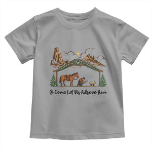 Nativity Scene Christmas Toddler T Shirt Cowboy Bible Scripture Verse Western TS14 Sport Gray Print Your Wear