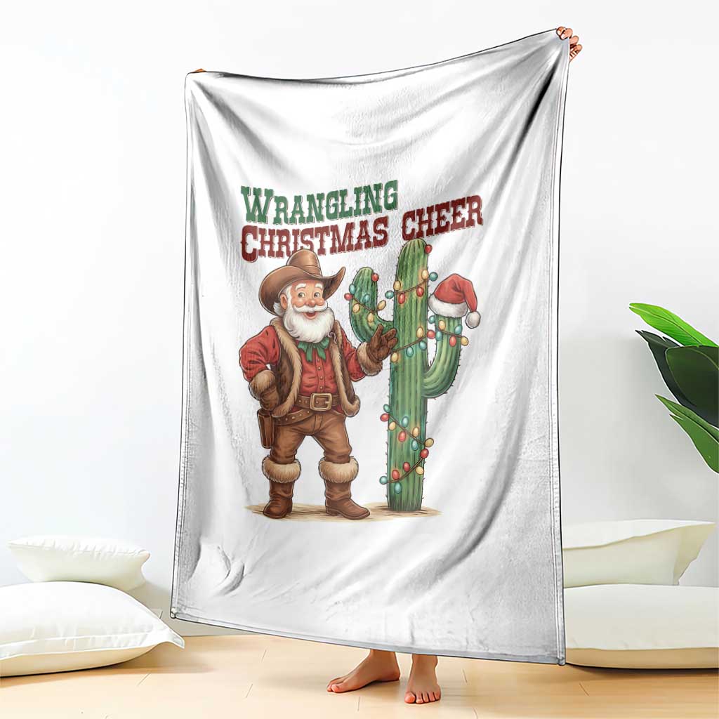 Funny Santa Cowboy Throw Blanket Wrangling Christmas Cheer TS14 Print Your Wear