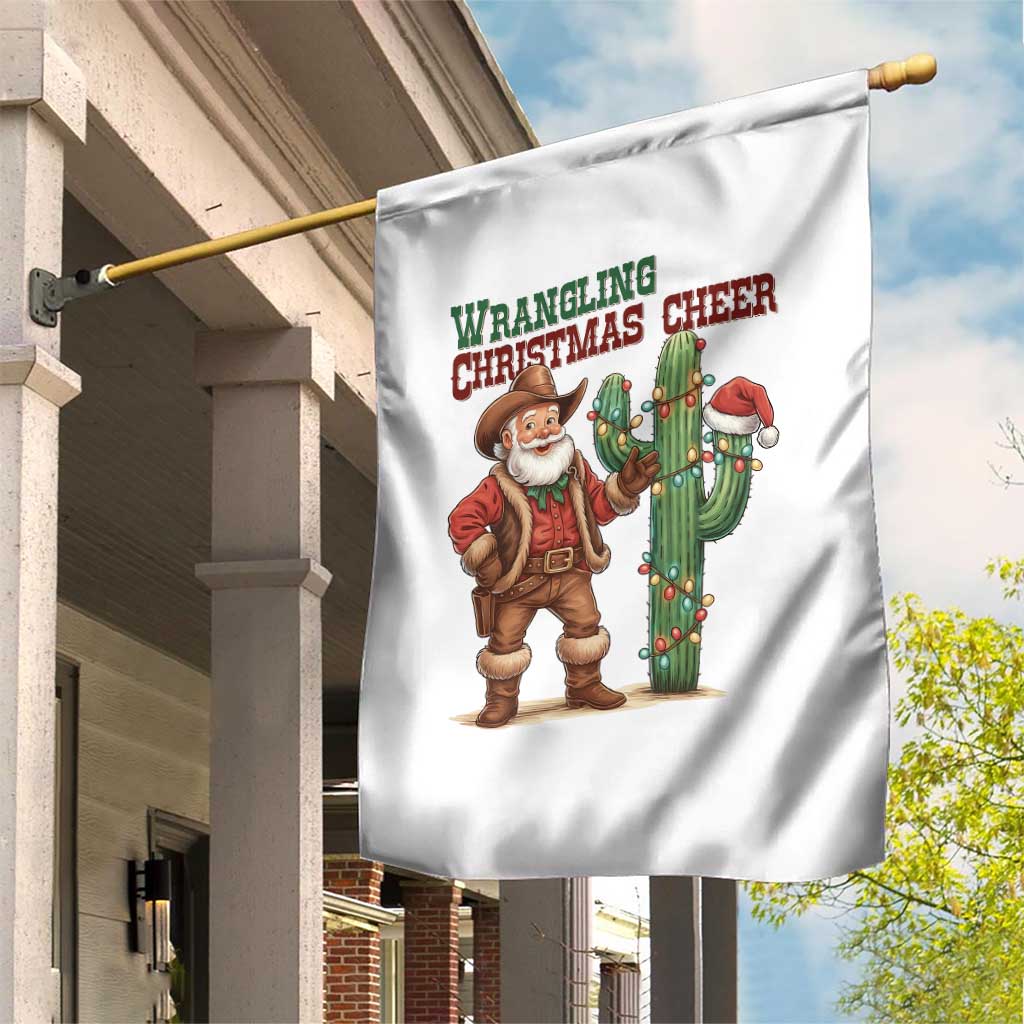 Funny Santa Cowboy Garden Flag Wrangling Christmas Cheer TS14 Print Your Wear