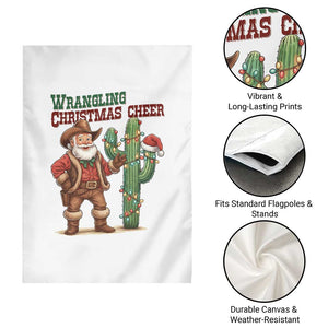 Funny Santa Cowboy Garden Flag Wrangling Christmas Cheer TS14 Print Your Wear