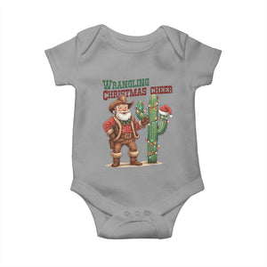 Funny Santa Cowboy Baby Onesie Wrangling Christmas Cheer TS14 Sport Gray Print Your Wear