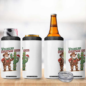Funny Santa Cowboy 4 in 1 Can Cooler Tumbler Wrangling Christmas Cheer TS14 Print Your Wear