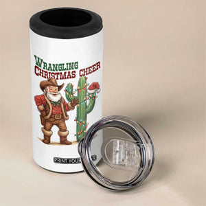 Funny Santa Cowboy 4 in 1 Can Cooler Tumbler Wrangling Christmas Cheer TS14 Print Your Wear