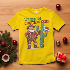Funny Santa Cowboy T Shirt Wrangling Christmas Cheer TS14 Daisy Print Your Wear